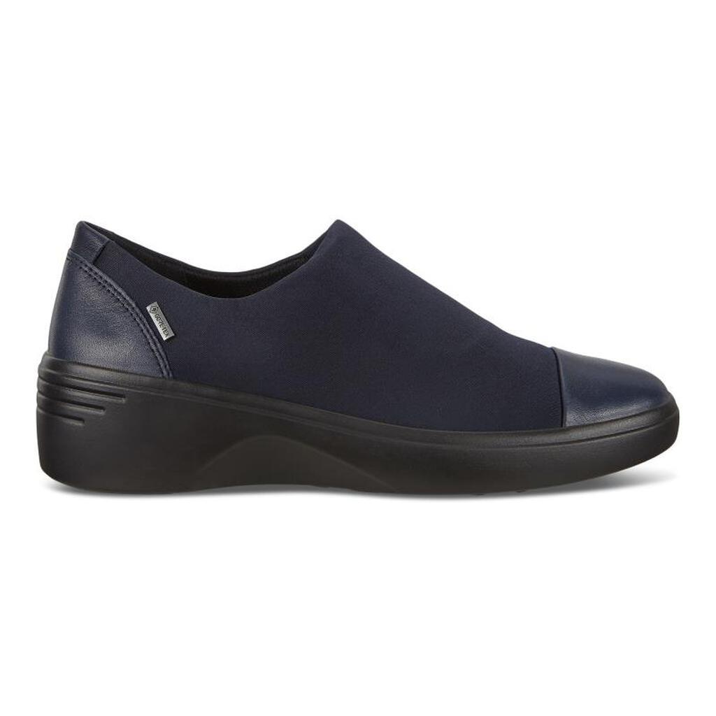 Ecco Soft 7 Womens Wedge Slip On Casual Shoes Navy Sale - India HDK-942136